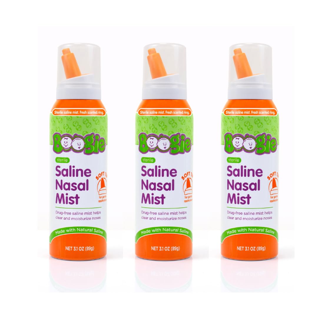 Boogie Wipes - Saline Nasal Spray Mist for Kids, Fresh - 3.1 Oz (3 Pk)