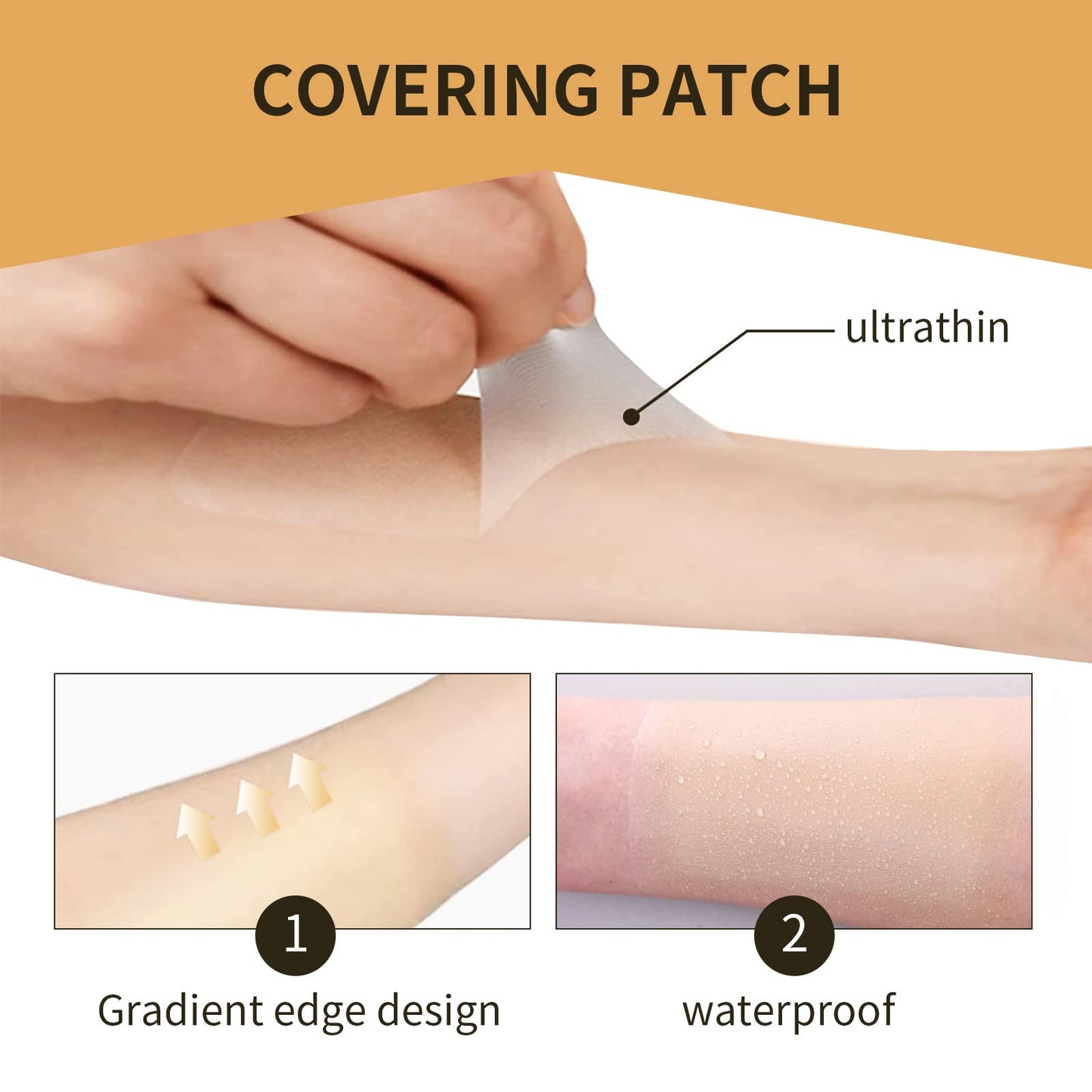 Tattoo Cover up patch, Concealer-Sticker Invisible, Matte, sweat and water-proof, cover up Tattoo, Scar, Blemish