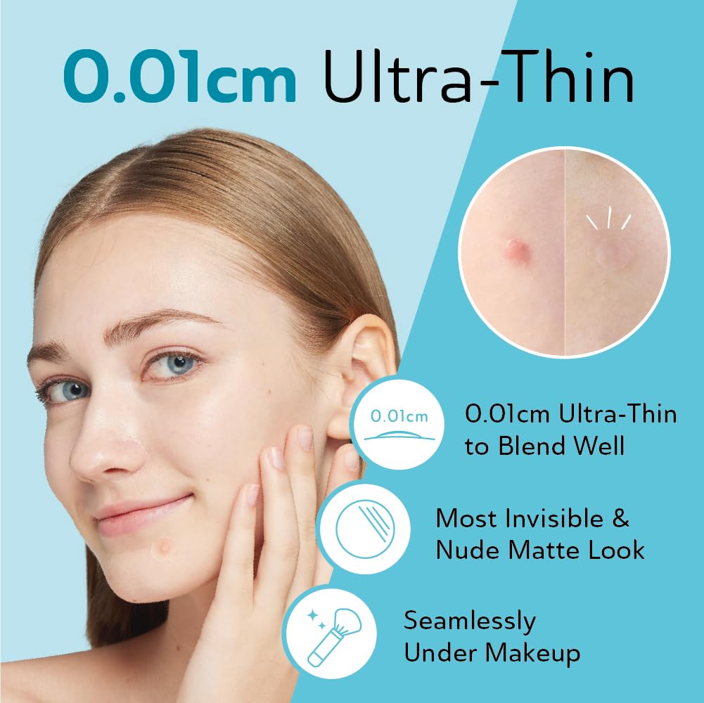 DERMA ANGEL Ultra Invisible Acne Patches for Cystic Acne Treatment Pimple Patches for Cystic Acne Blemish Patches Hydrocolloid Patches - Day & Night Use - UPGRADED (Acne Specialist 120 Count 2 Sizes)
