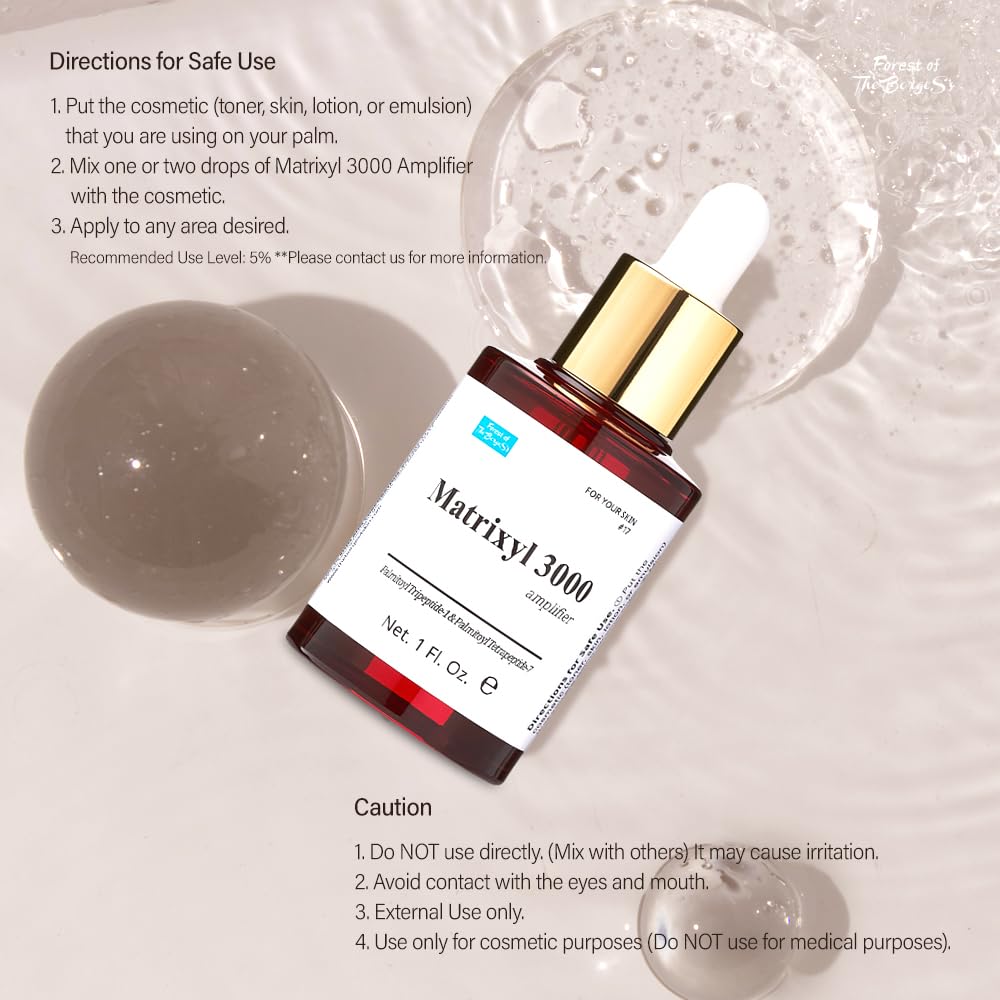 Forest of the Borges's Matrixyl 3000 Amplifier Serum 1.0 fl. oz. cosmetic ingredients for face, neck and skin, wrinkle
