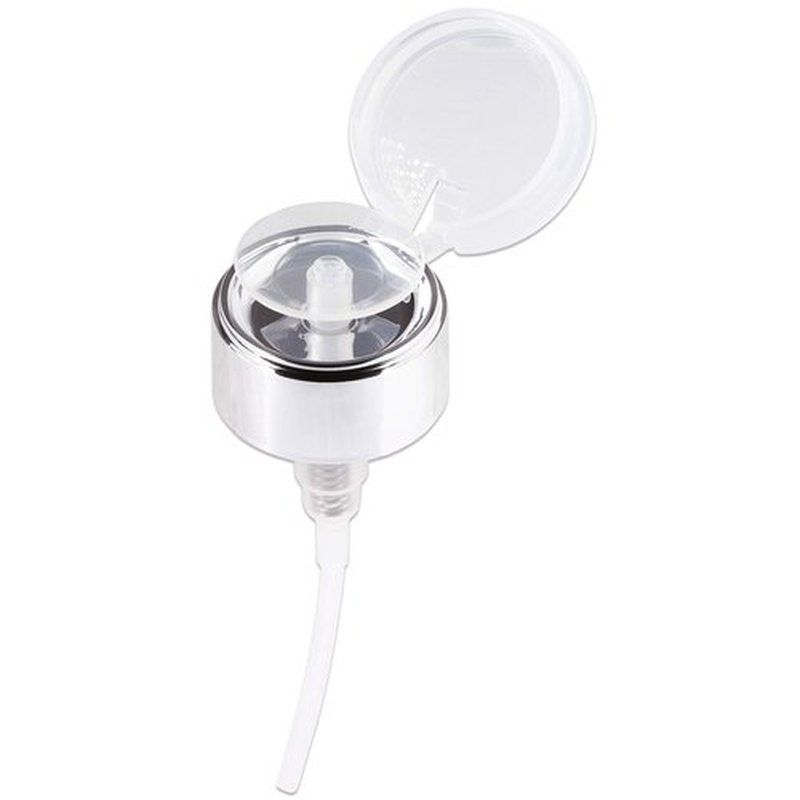 3oz Push Down Pump Dispenser Flip Top Cap Refillable Empty Bottle - Color: Silver - Lockable Travel Cosmetic Packaging Empty Bottle for Nail Polish Manicure