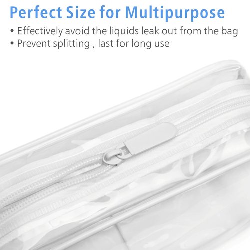 PACKISM Clear Toiletry Bag, 5 Pack TSA Approved Toiletry Bag Quart Size Bag, Travel Makeup Cosmetic Bag for Women Men, Carry on Airport Airline Compliant Bag, White, Yellow, Blue, Purple, Pink…