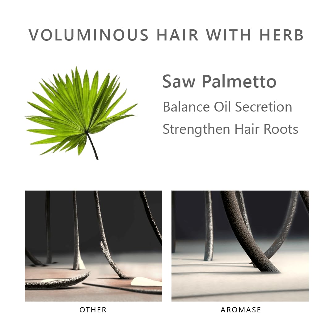 Aromase Hair Volumizing Shampoo - Clarifying Shampoo - Boost Hair Volume, Balance Scalp Oil, Soothe Itchiness - No Parabens, SLS, or Silicone - 14 oz