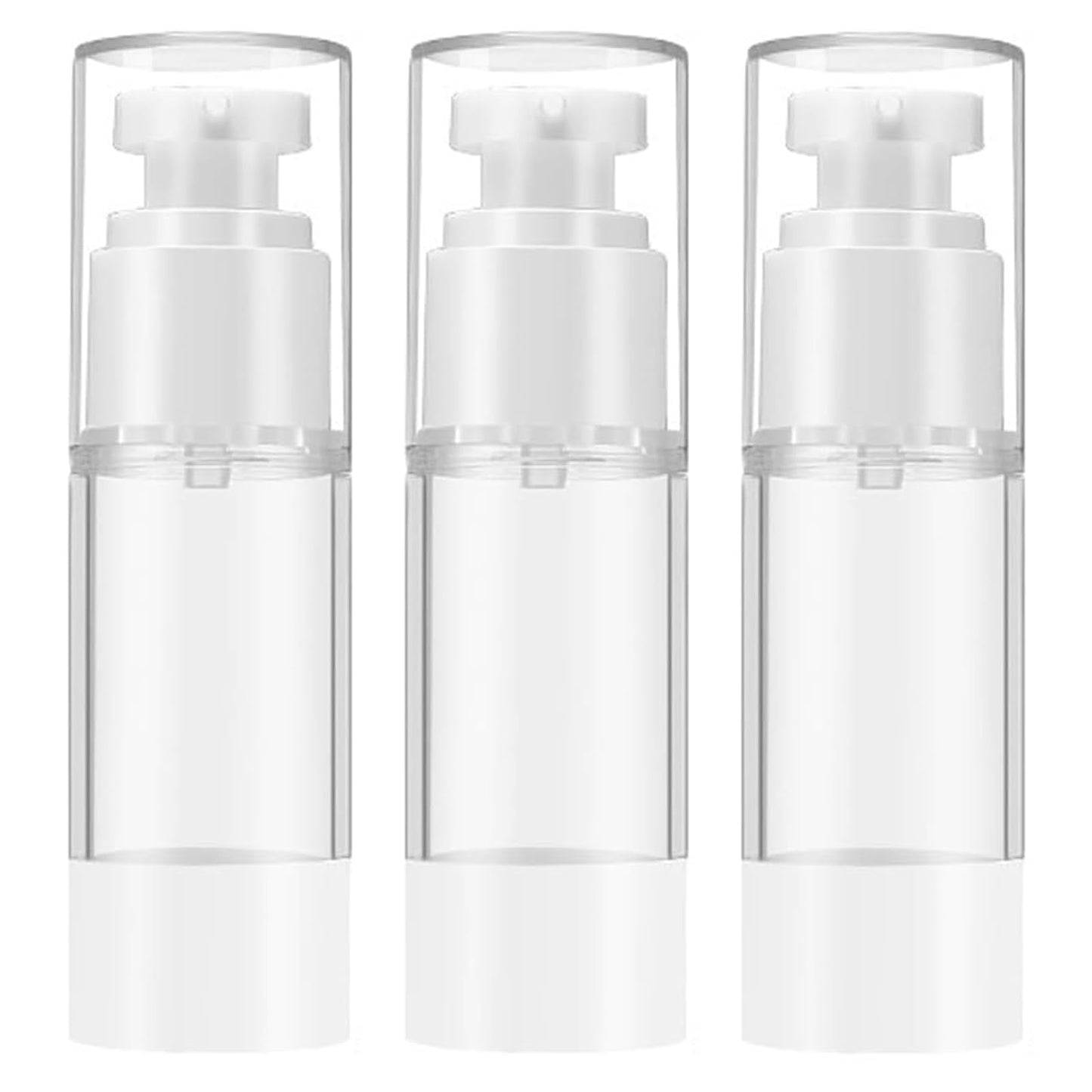 Qeuly 3 Pack Airless Pump Bottles 1 oz Travel Size Pump Bottle Lotion Container Refillable Cosmetic Pump Dispensers for Foundation Moisturizer Shampoo Toiletry (SN-30)