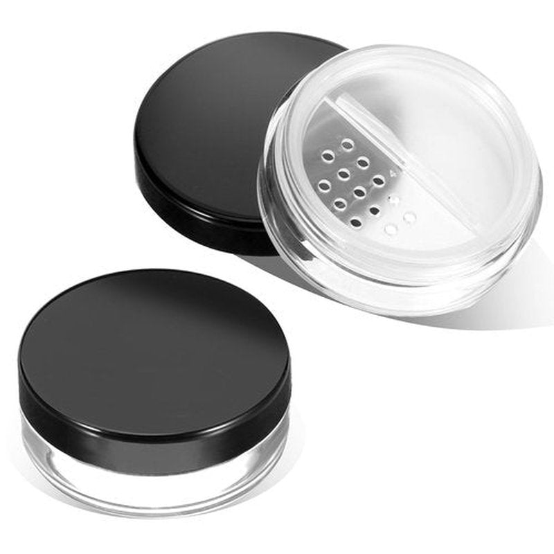 2Pcs Travel Powder Container 10ml/0.34oz Empty Makeup Powder Container with Rotatable Sifter for Women，Face Powder Compact Diy Empty Small Powder Container