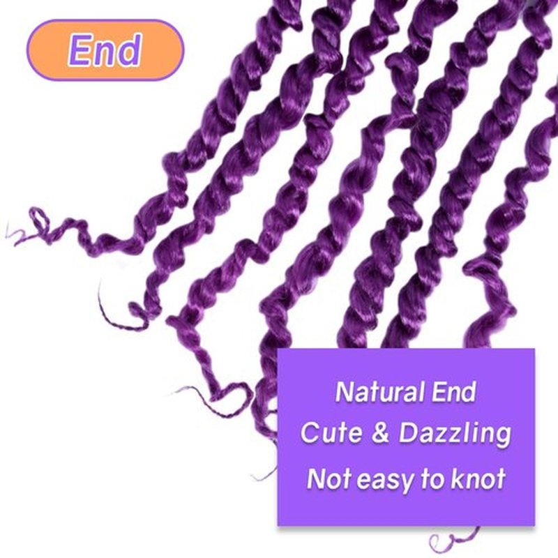 LOCSBYHAND 30 Inch Long Pre-looped/twisted Passion Twist Crochet Hair 4 Packs for Mixed-color Using (4 Packs, Purple)