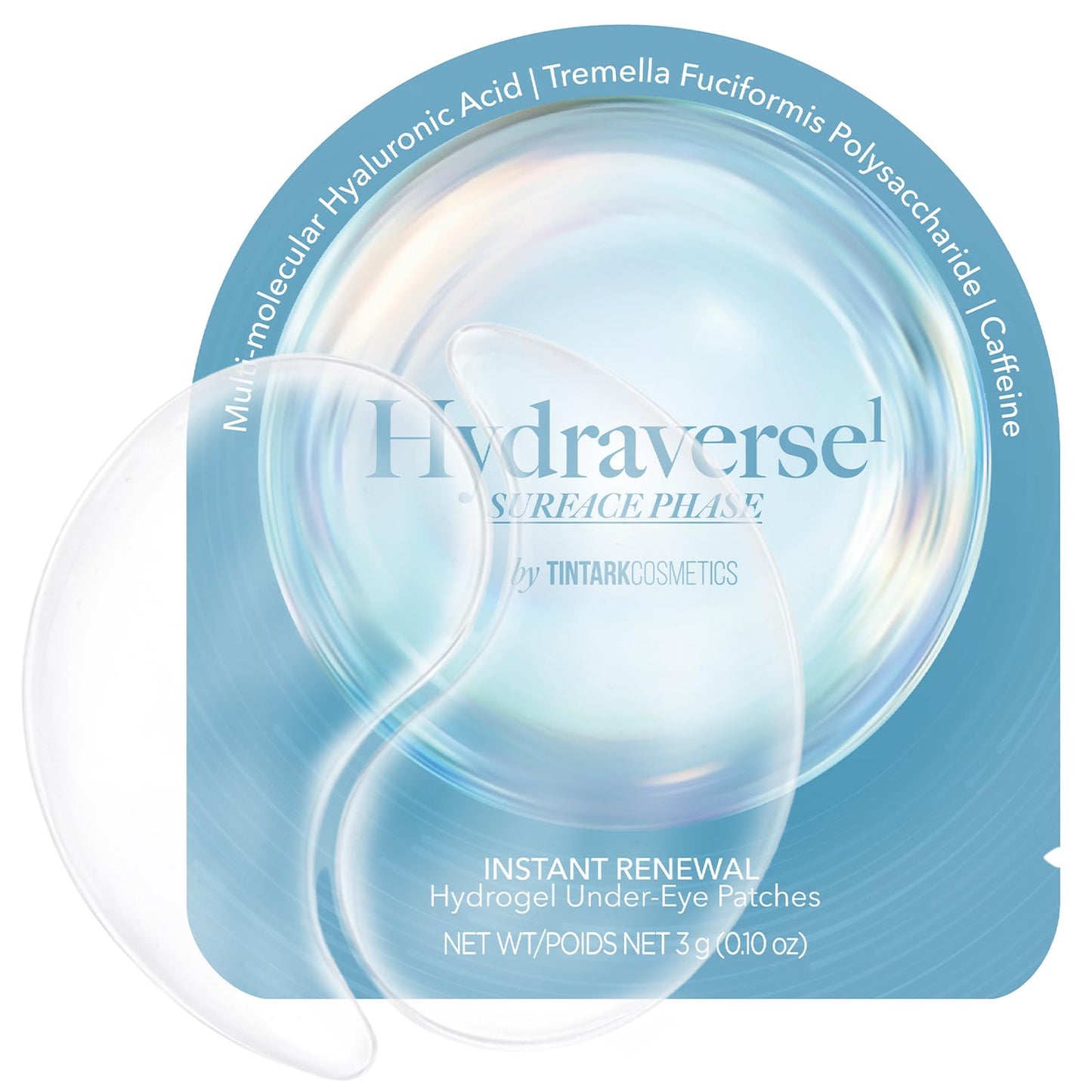 Tintark Hydraverse Surface Phase Hydrogel Under Eye Patches, 28 Pairs Individually Wrapped Multi-HA Tremella Caffeine Eye Masks for Dry Under Eyes, Puffy Eyes & Makeup Prep