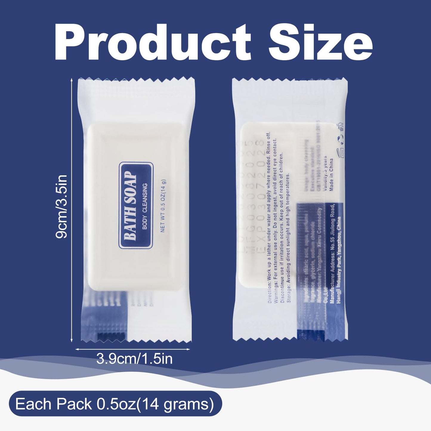 HQSLsund Travel Size Bars Soap in Bulk, Individually Wrapped