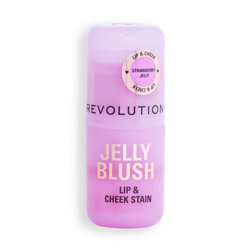 Revolution Beauty, Jelly Blush Stick Lip & Cheek Stain, Long-Lasting & Buildable with Hyaluronic Acid & Aloe, Vegan & Cruelty-Free, Strawberry Red