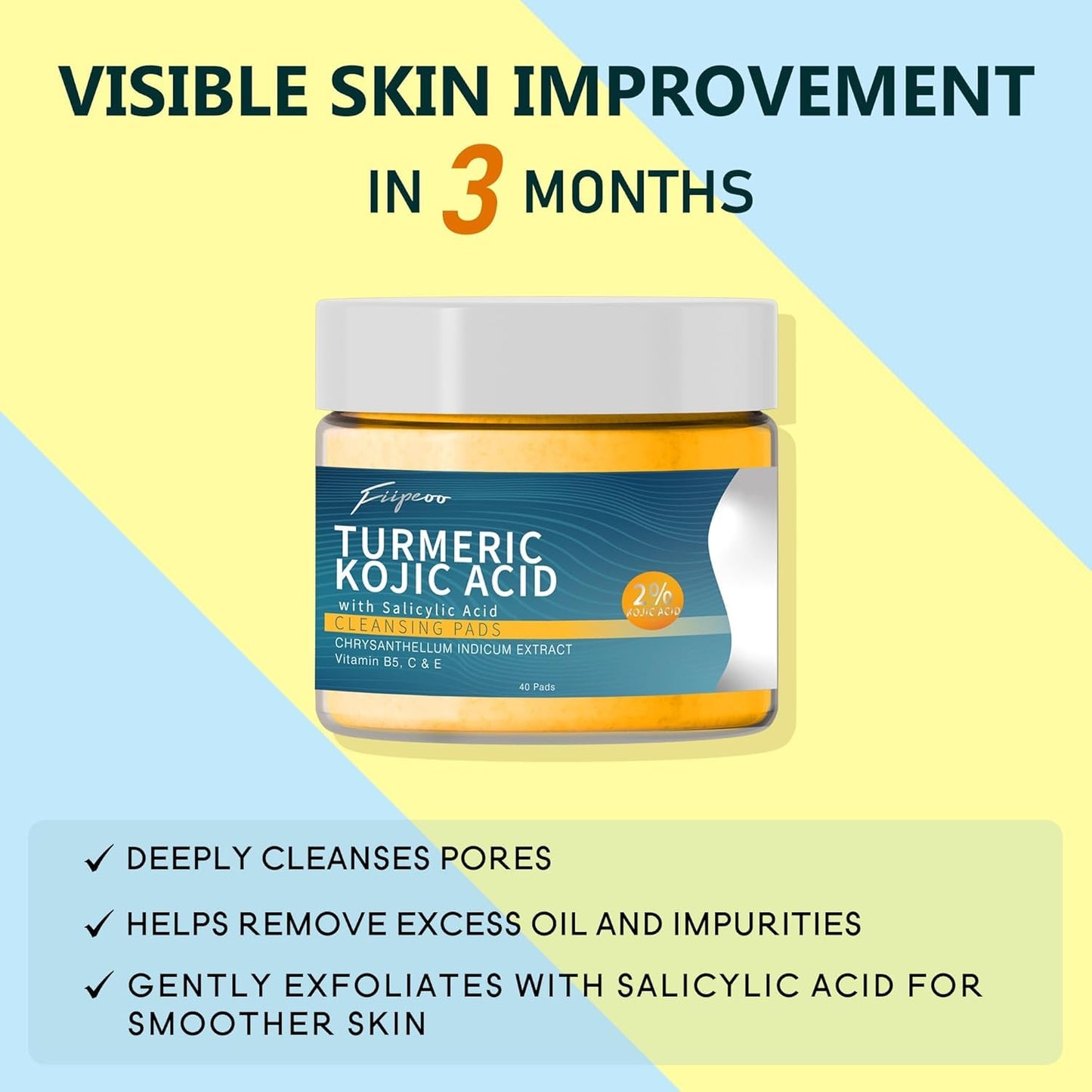 Turmeric Acid Pads for Face: Exfoliating, Cleansing & Clarifying