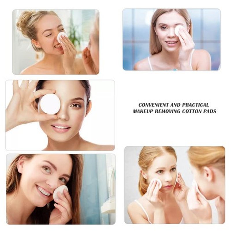 Pack of 3, Cotton Rounds Pads for Face - Makeup Remover Round Cotton Pads, Lint-Free, 240 Sheets