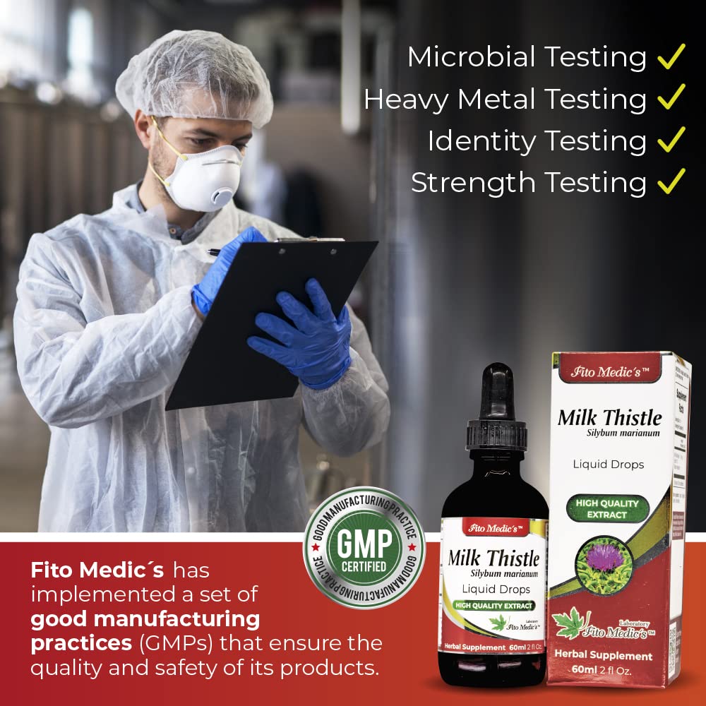 FITO MEDIC'S Lab - Milk Thistle Liquid, Liver Support - Pure - Milk Thistle Extract - Cardo Mariano – from - Milk Thistle Seed, Ultra high Absorption, Alcohol Free.