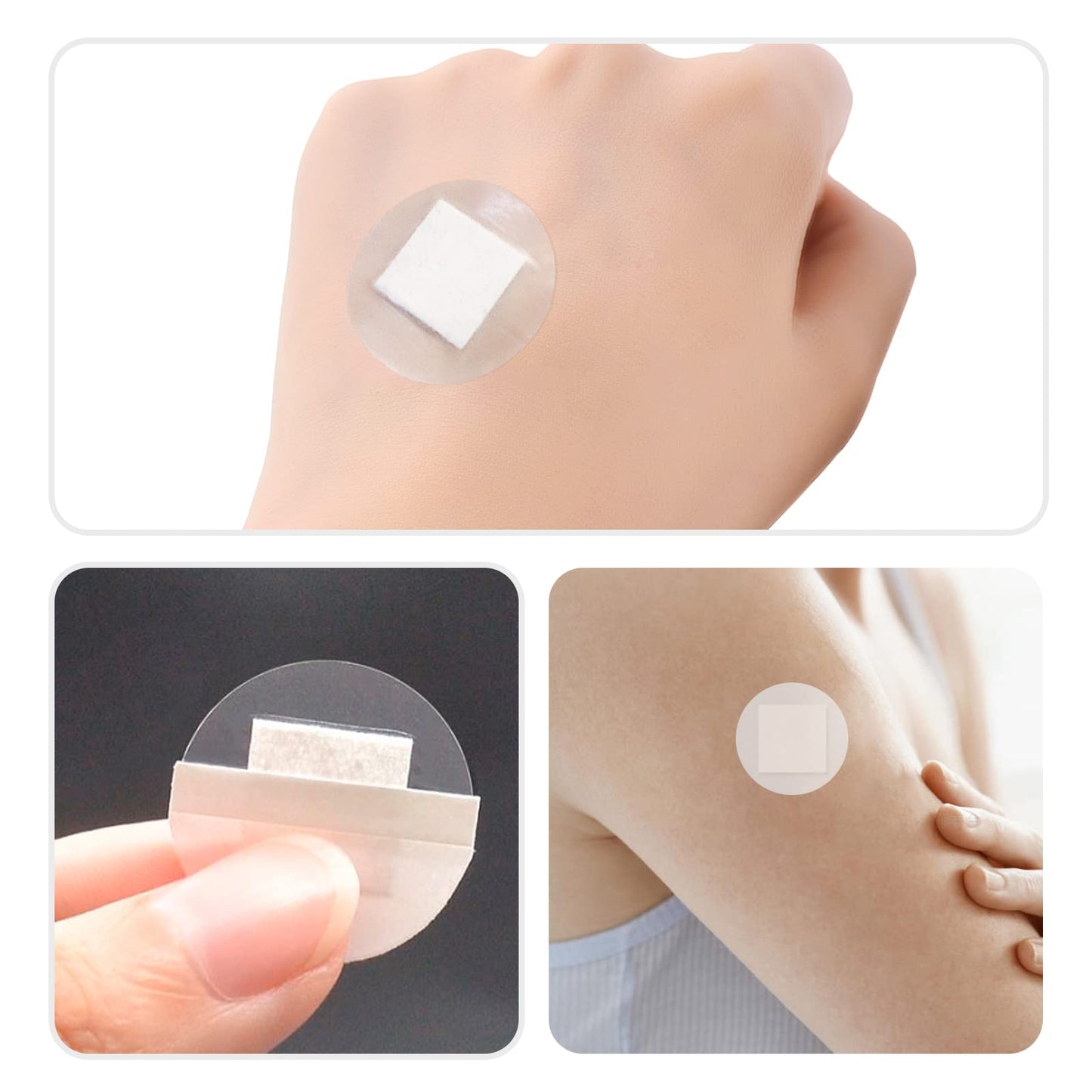 AndicAge 100pcs Adhesive Spot Bandage 1 Inch Clear Round Adhesive Bandages with Non-Stick Pad for Hands, Arms Small Wounds, 1 Box