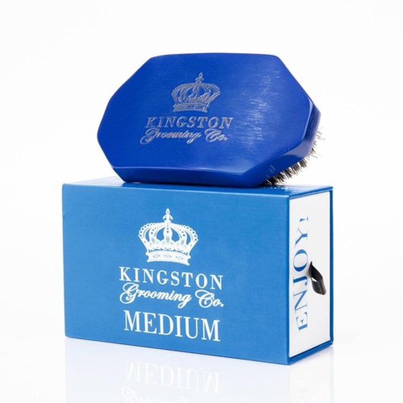 Kingston Grooming Co. Medium Wave Brush for Men 360, Boar Bristle Men’s Hair Brush- Perfect for Hair, Beards or Waves- Travel Box Included