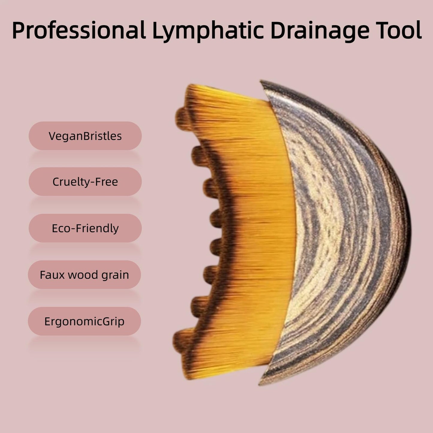 New Lymphatic Contour Face Brush - Manual Lymphatic Drainage Massager for Chin, Jawline Sculpting and Puffiness Reduction - Ergonomic Design with Soft Bristles for Facial Rejuvenation and Neck Care.