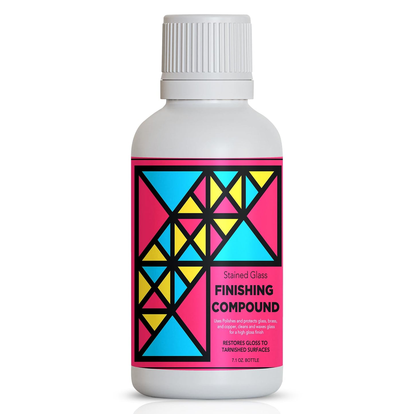 Stained Glass Finishing Compound - Glass Polishing Compound, for Stained Glass, Polish & Protect - Glass Polish - Professional Polishing of Stained Glass Surfaces - Brightens Clarity & Vision - 7.1oz