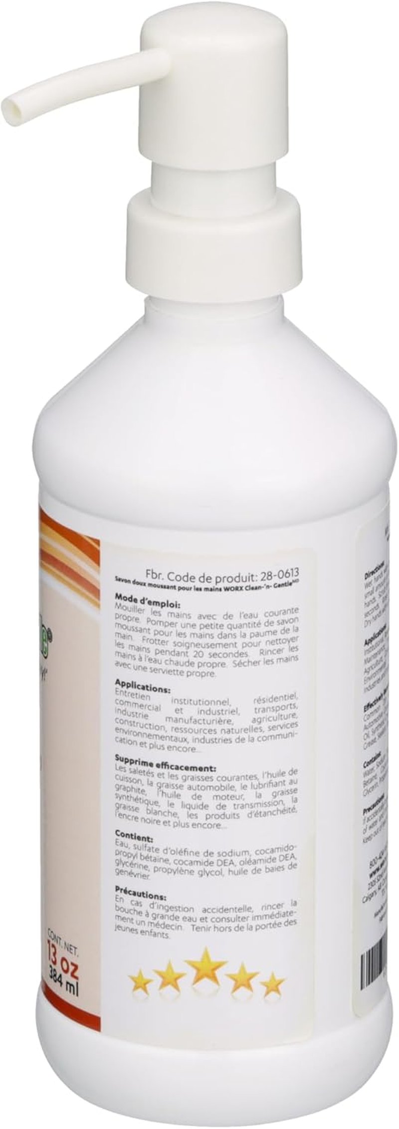 Worx Clean-'n'-Gentle Foam Hand Soap - 13 oz. | Rich Lather, Silky Smooth, Light Juniper Berry Fragrance