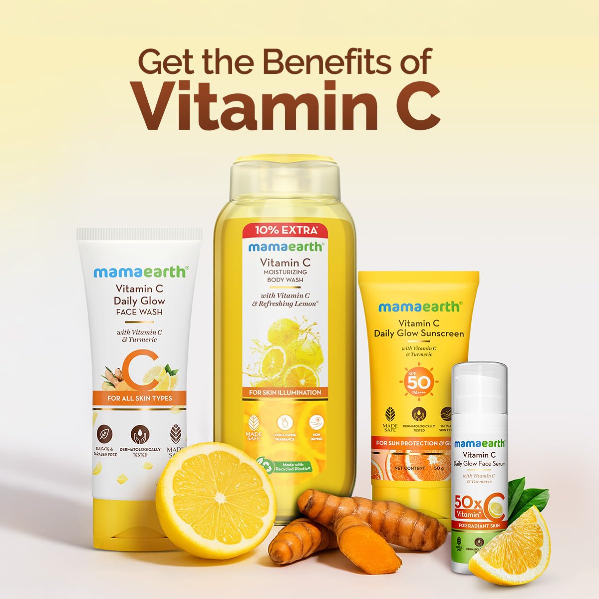 MAMAEARTH Vitamin C Daily Glow Face Wash with Vitamin C & Turmeric 100ml