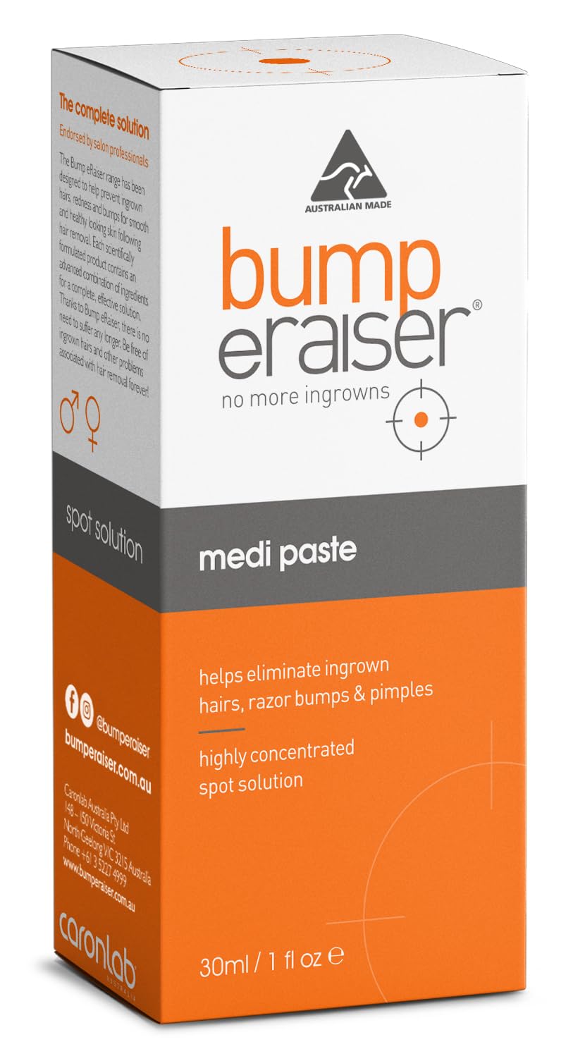 Bump eRaiser Medi Paste 1.0 fl oz — Tea Tree & Vitamin A Overnight Spot Care for Ingrown Hairs & Razor Bumps on Bikini Line, Legs, Beard & Underarms | Vegan | Made in Australia