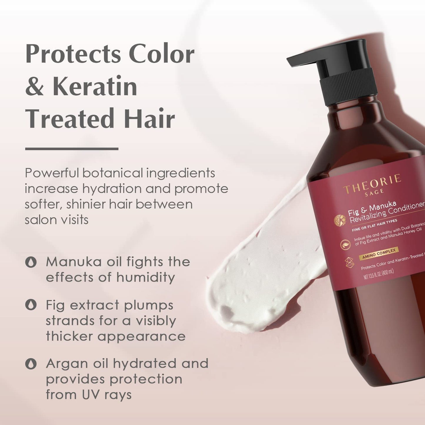 Thickening Conditioner for Fine Hair - Theorie Fig & Manuka - Sulfate-Free, Color Safe, 800mL