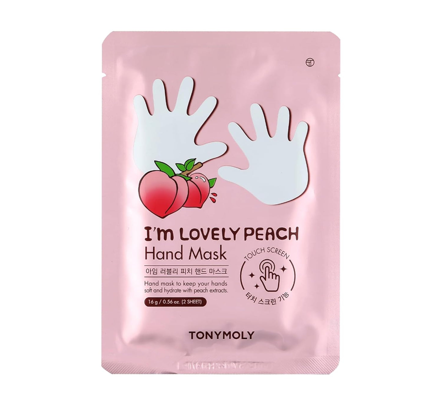 TONYMOLY I’m Lovely Peach Hand Mask – Hydrating & Moisturizing Korean Hand Treatment Gloves with Peach, Plum & Honeysuckle Extracts – Phone Screen Friendly, 5pk