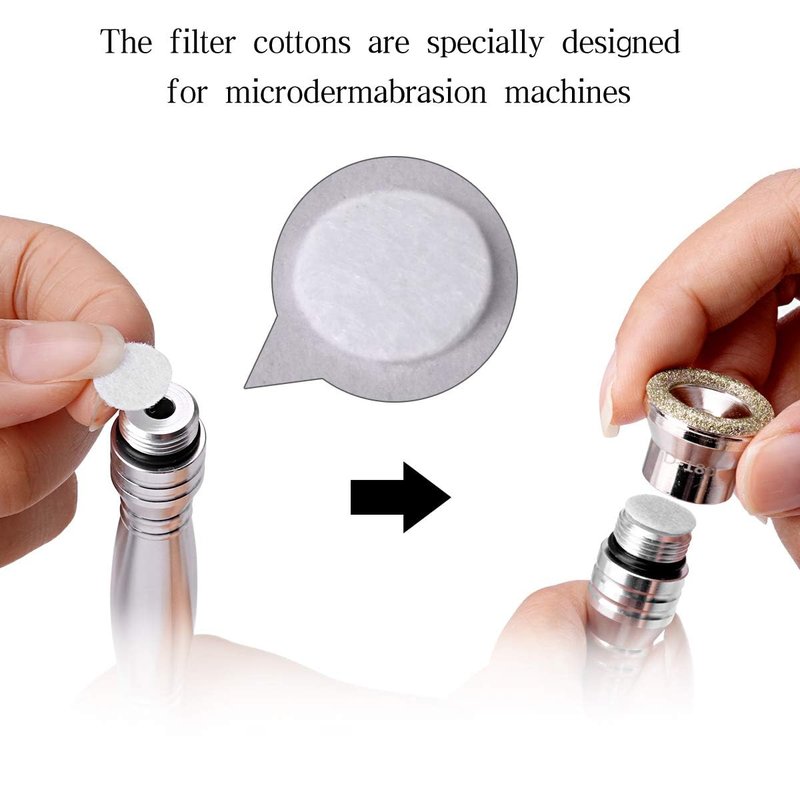 Microdermabrasion Filters - 400 Pieces 10mm Vacuum Sponge Replacement Accessories for Facial Machines