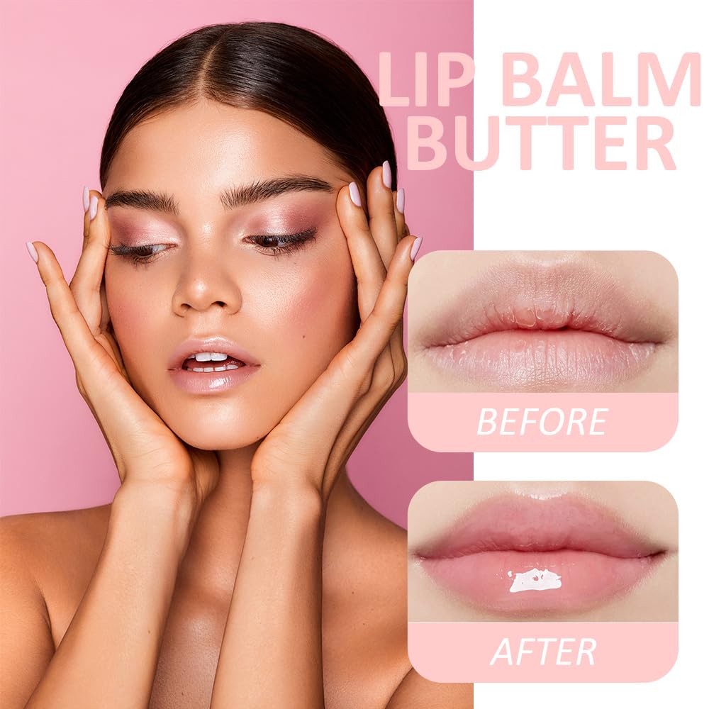 Aaiffey 2Pcs Tinted Lip Balm Set,Long-Lasting Moisturizing Lip Butter Balm for Dry Lips Care,Non-Sticky Lip Gloss Naturium Lip Balm for Soothes Softens Lip Repair(#02+#04)