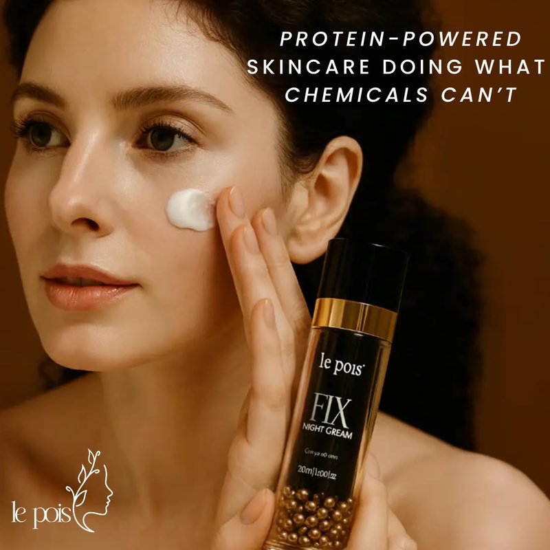 Le Pois Night Cream - Anti-Aging Firming Moisturizer with Plant-Based Pea Protein | 1.02 Fl Oz for Dry Sensitive Skin