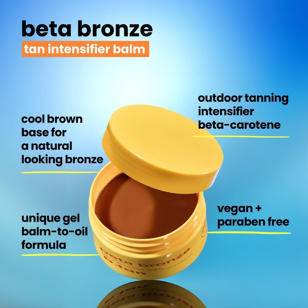 b.tan Intensive Browning Tanning Gel | Beta Carotene Balm – Tinted Sun Tan Accelerator, Oil-to-Balm Formula, Dark Tanner, Fast Bronze Suncare, Non Greasy, Water Resistant, Best for Outdoor, 5.3 Oz