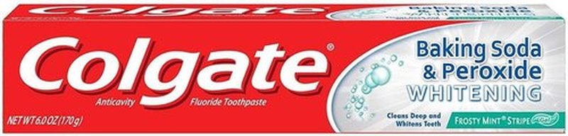 Colgate Baking Soda & Peroxide Whitening Toothpaste Frosty Mint Stripe, 6 Ounce (Pack of 1)