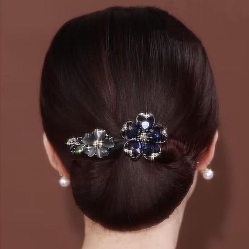 Insstyle Full Star Flower Hair Accessories, Hand Embroidered Flowers Deft Bun Hair, Character Hair Accessories,Lazy Hair Curler (A12)