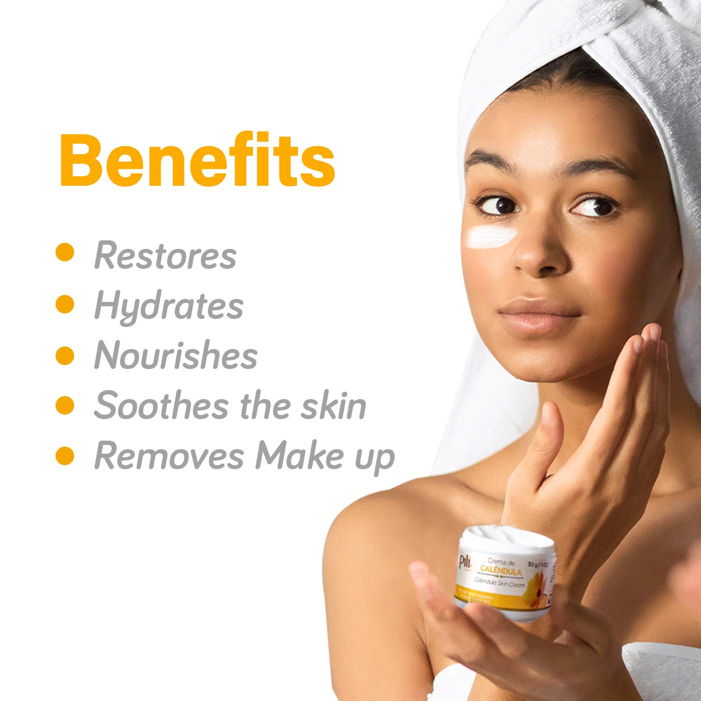 Pili Natural Calendula Cream Hydrating Moisturizer for Dry, Rough, or Chapped Skin Soothing Face, Hand & Body Cream with Beeswax & Glycerin 3 Pack x 1 oz Each