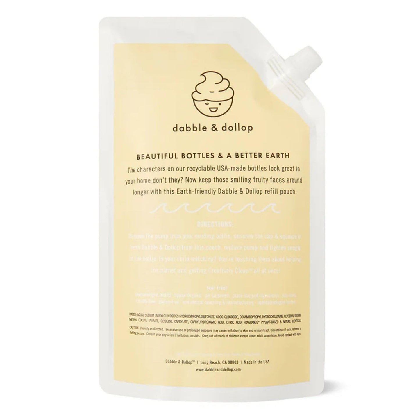 Dabble & Dollop Strawberry Body Wash Refill - All Natural Fragrances, Dermatologist Tested, Tear-Free, Non-Irritating, Hypoallergenic, pH Balanced, Leaping Bunny Certified (24oz)