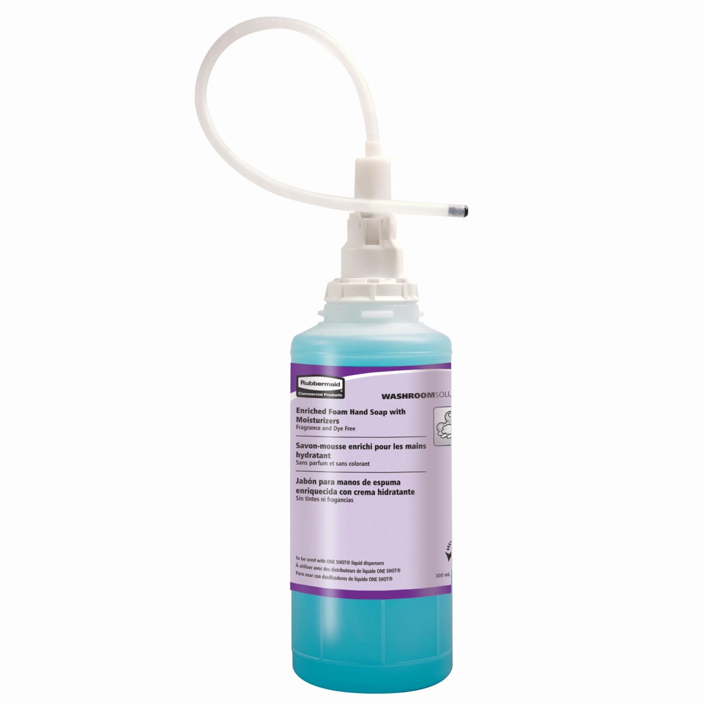Rubbermaid Commercial Products OneShot Moisturizing Foam Hand Soap Refill, 800mL, Green Seal Certified, Compatible with RCP's Touchless OneShot Foam Dispensers, for Restrooms in Offices