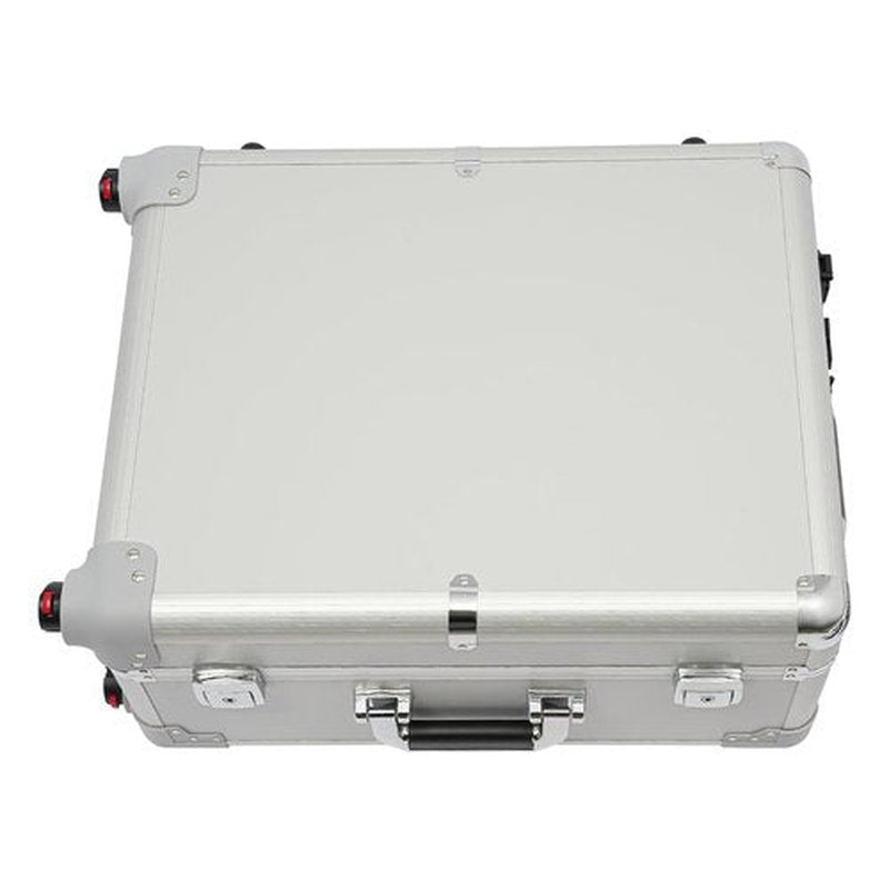 Rolling Makeup Train Case with Lighted Mirror 21" Professional Makeup Storage Organizer Box Make up Carrier Large Artist Trolley Studio Free Standing Case Portable Aluminum Trolley Salon Station