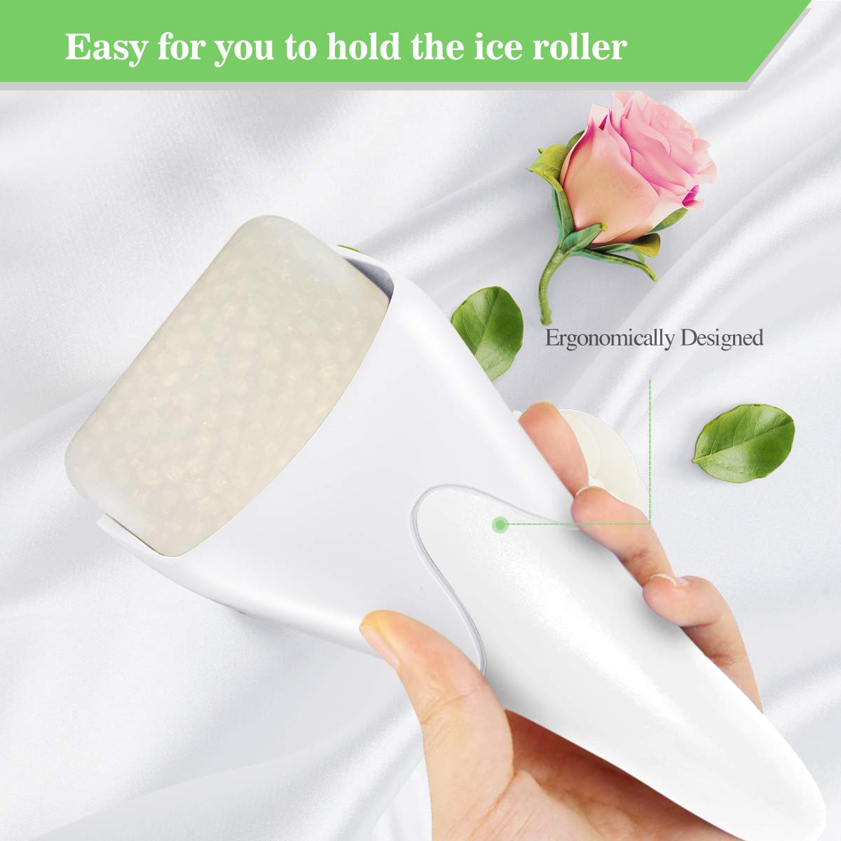 Fronnor Ice Roller for Face,Eyes,Facial Massager Tool,Soothing Skin Care Tool,Cooling Skincare Device for Puffiness,At-Home Spa Gift for Women(White)