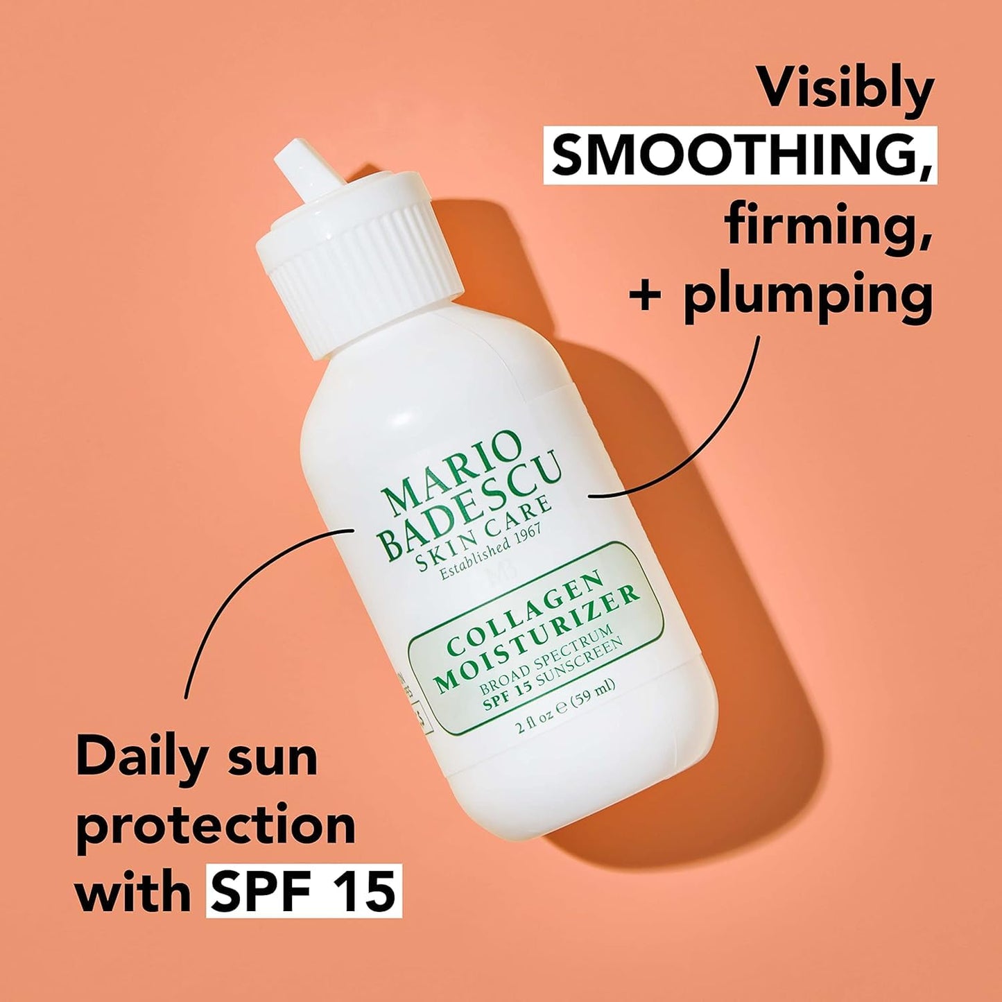 Mario Badescu Collagen Face Moisturizer for Women and Men with SPF 15 for Combination & Sensitive Skin, Daytime Moisturizer Face Cream with Collagen & Cottonseed Oil