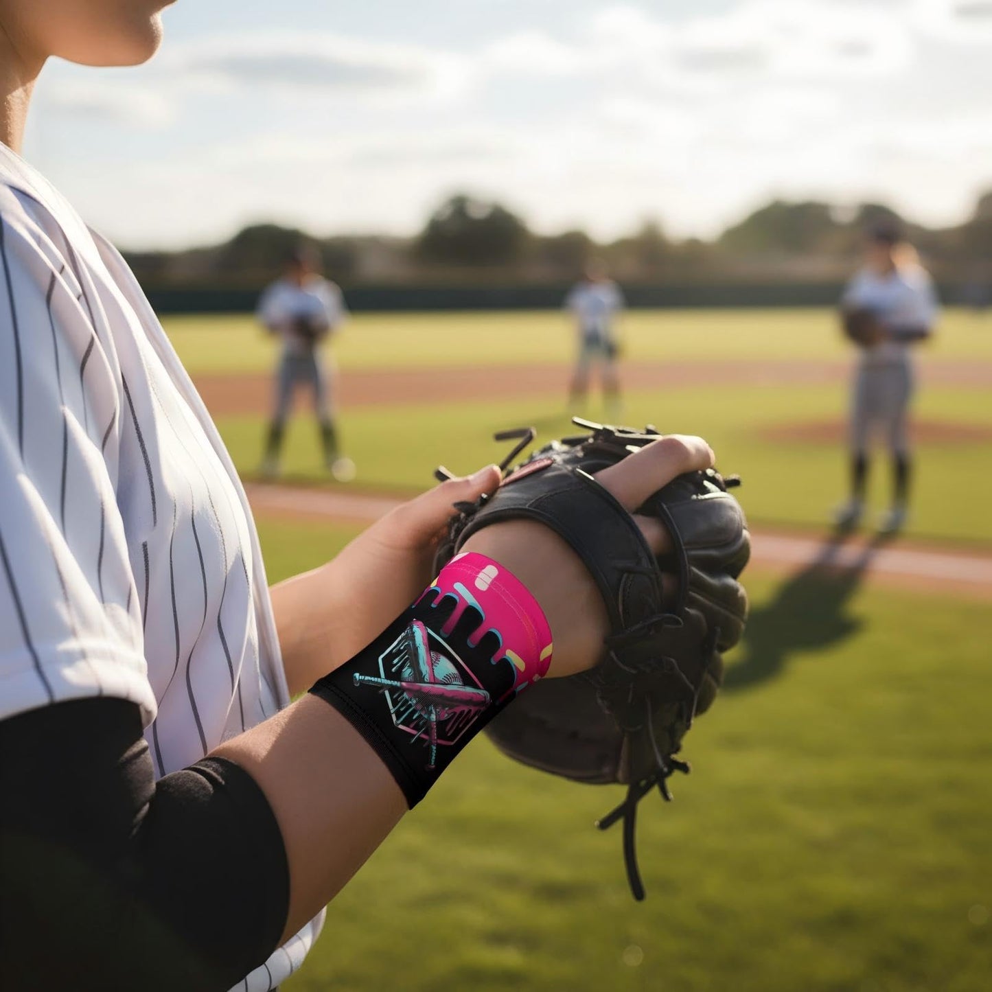 18 Pair Baseball Ice Cream Drip / 67 Meme Themed Wristbands Sports Cooling Non Slip Wristbands Gift for Sport Baseball Team Ball Lovers Players Sport Gym Party Favors (Cross Baseballs)