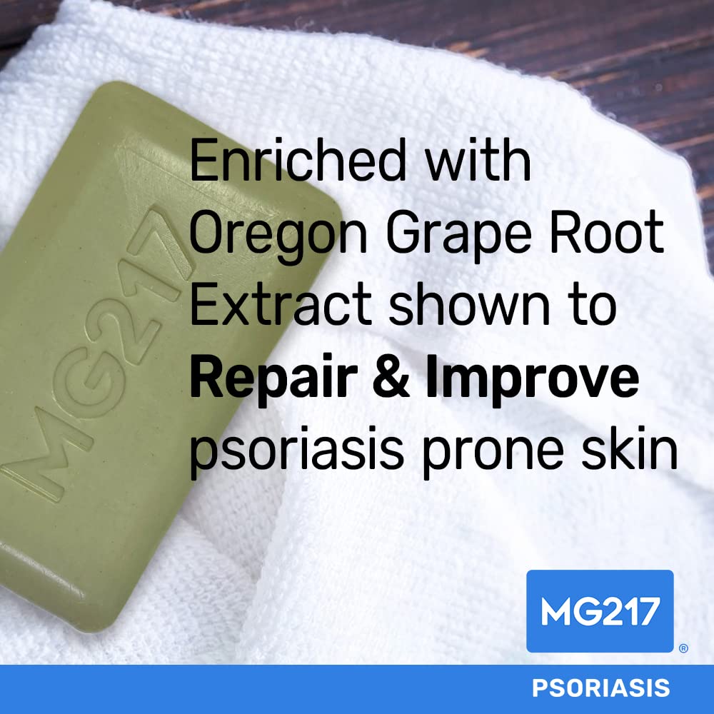 MG217 Psoriasis Dead Sea Exfoliating Bar Soap, Repair & Protect with Dead Sea Salt, Oregon Grape Root Extract, Oatmeal for Psoriasis Skincare, 5oz