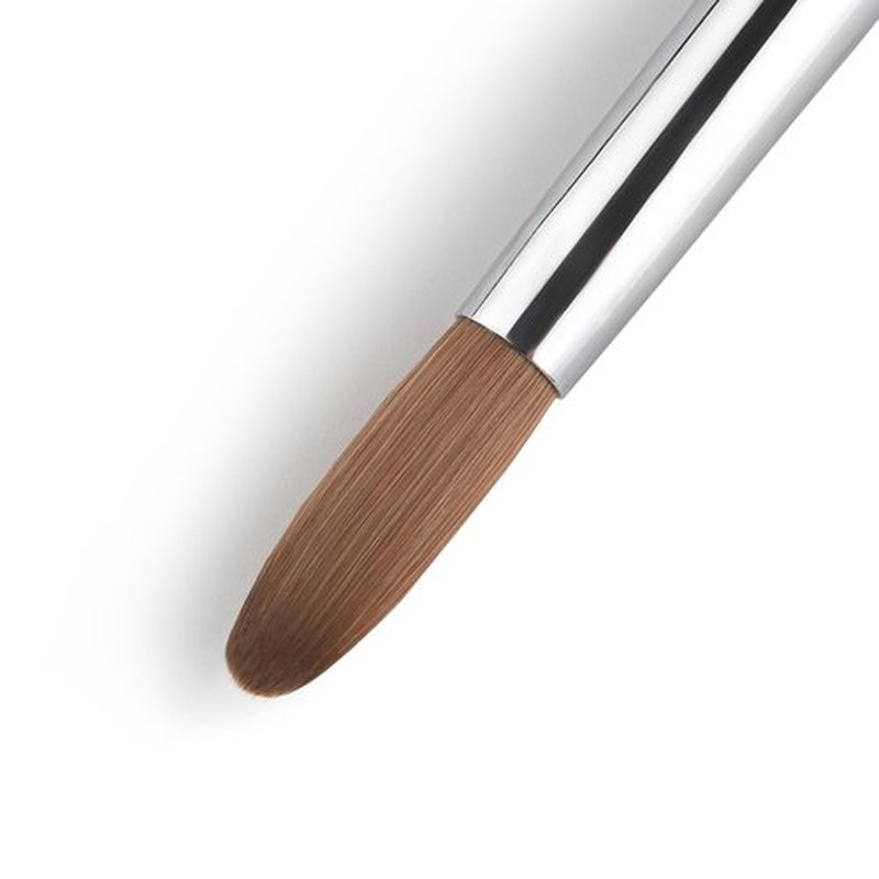 KADS 16# Pure Kolinsky Hair Bristles Acrylic Nail Brush Oval Crimped Shaped RedWood Handle Professional Salon Quality (16#)
