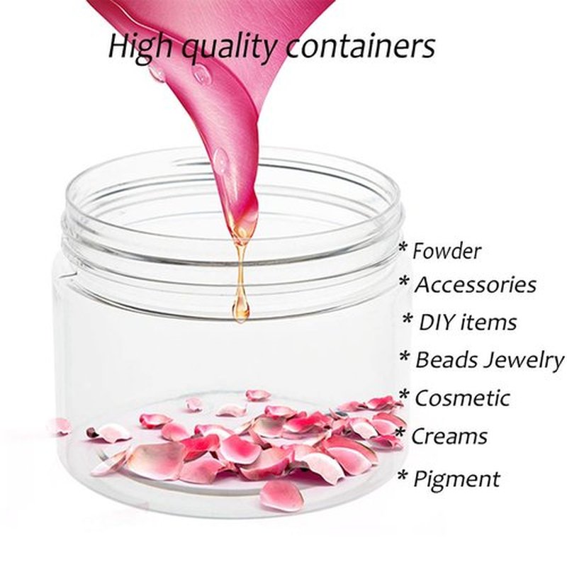 ZEJIA 10 Gram Sample Containers, 20 Count Cosmetic Containers with Lids, Refillable Empty Sample Jars, Small Plastic Containers with Lids (Clear)