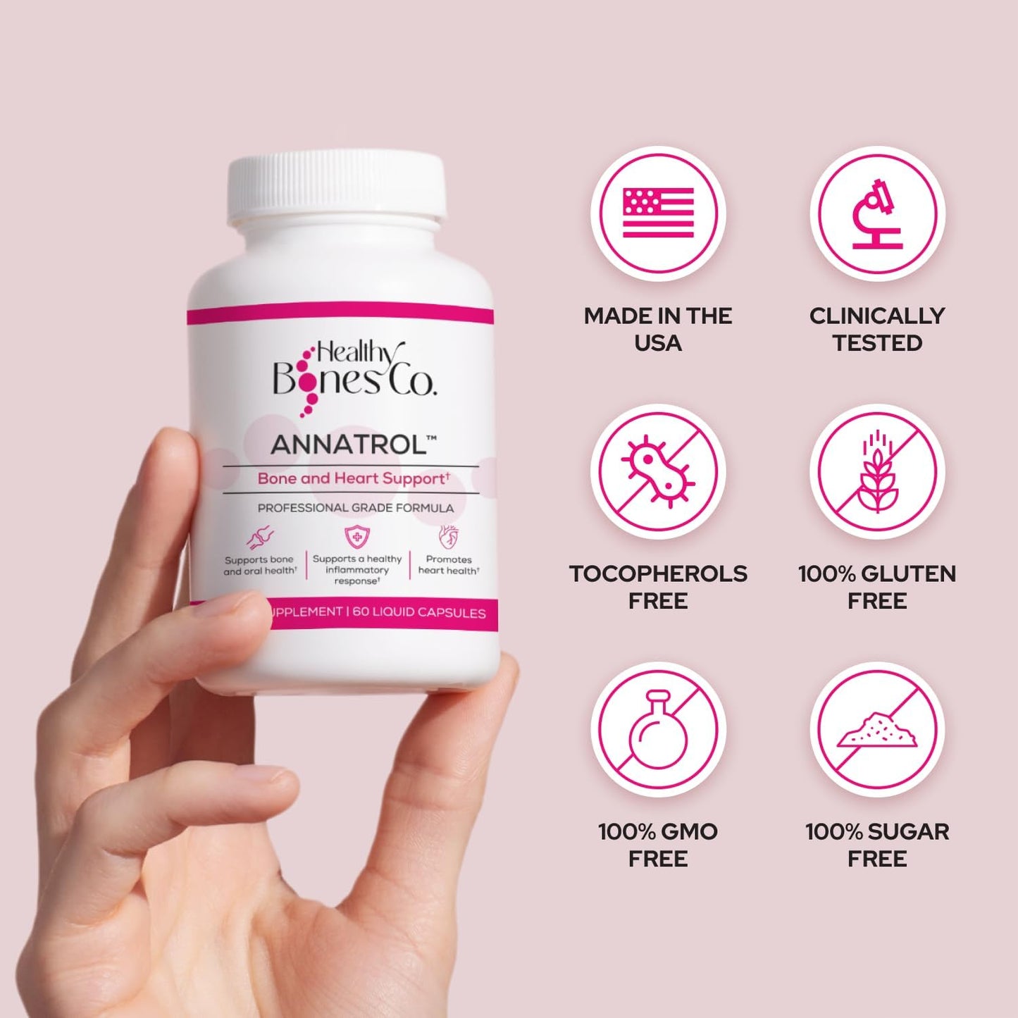 Annatrol Bone & Heart Wellness | Premium Annatto Tocotrienols & Geranylgeraniol (GG) Vitamin E Complex | Advanced Nutritional Formula for Daily Wellness
