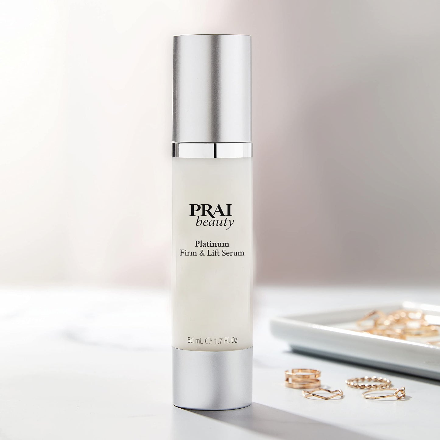 PRAI Beauty Platinum Firm and Lift Serum, Anti-Aging Face Serum for Instant Face Lift, Nourishing and Hydrating Serum, Vegan, Cruelty-Free, 1.7 Fl oz