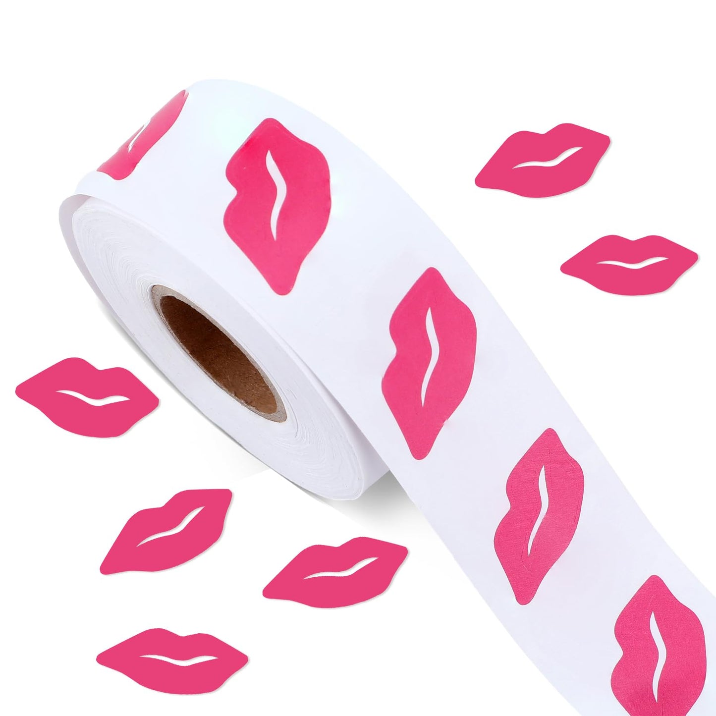 Crtiin Roll of 500 Pieces Tanning Stickers for Body Sunbathing Tanning Bed Stickers Perforated Self Adhesive Body Decals for Suntan Outdoor Indoor Salon Supplies (Lip Pattern)