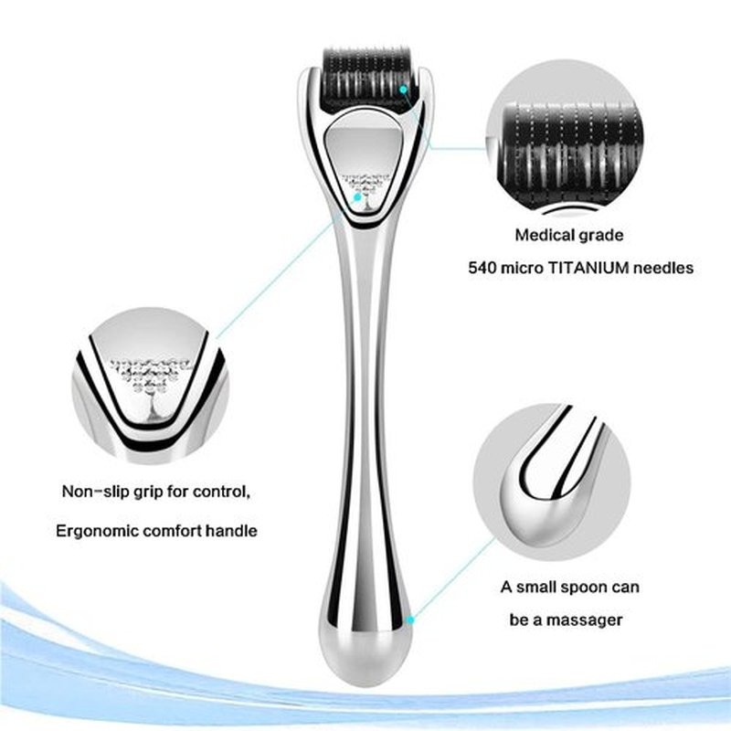 Diougens Lee Derma Roller Microneedling Roller for Face Body - 540 Titanium Microneedle Roller w/Storage Case