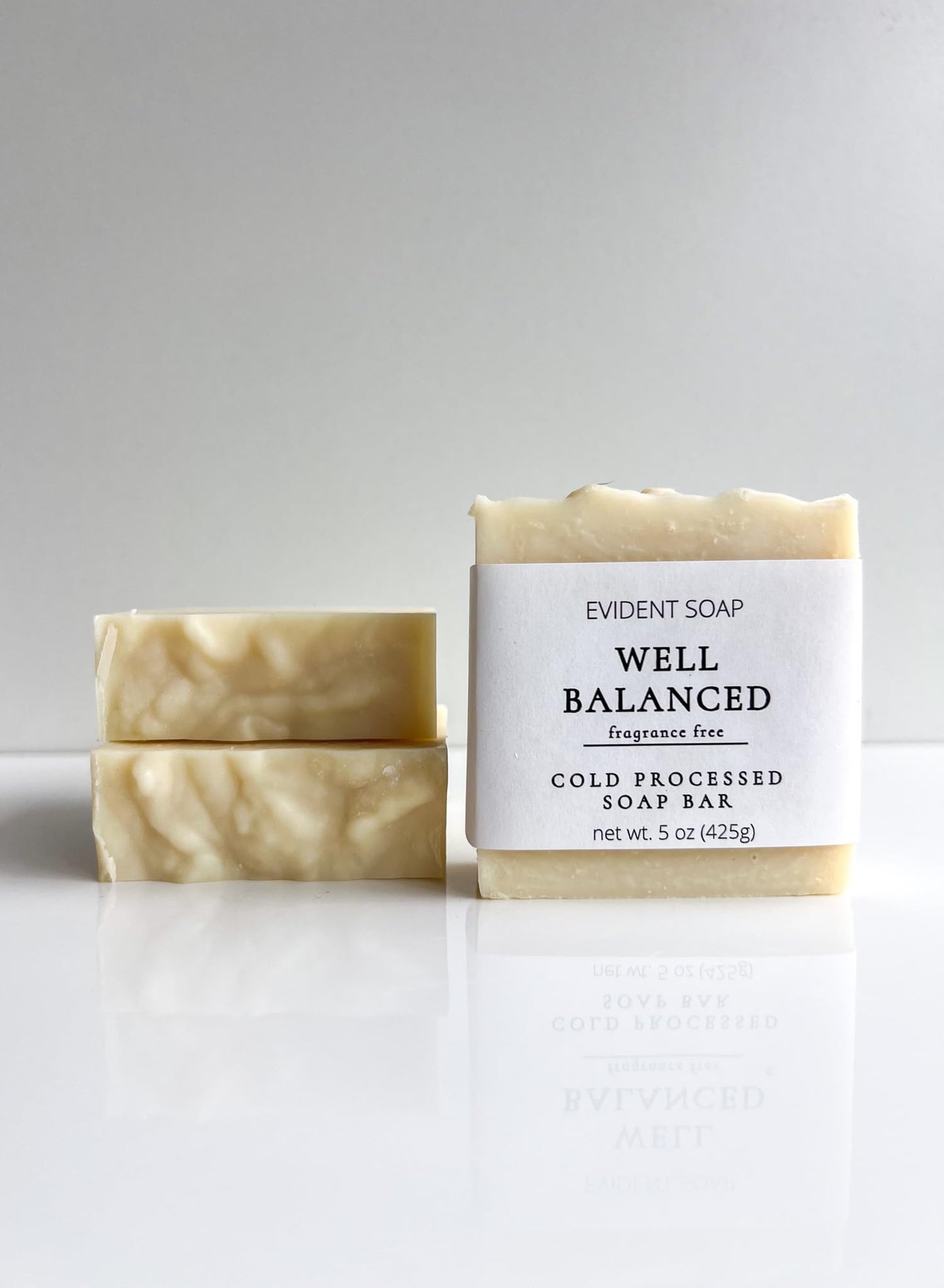 Well Balanced Soap Bar, Basic All Natural Bar made with Kaolin Clay, Fragrance Free, Cold Processed, Paraben Free