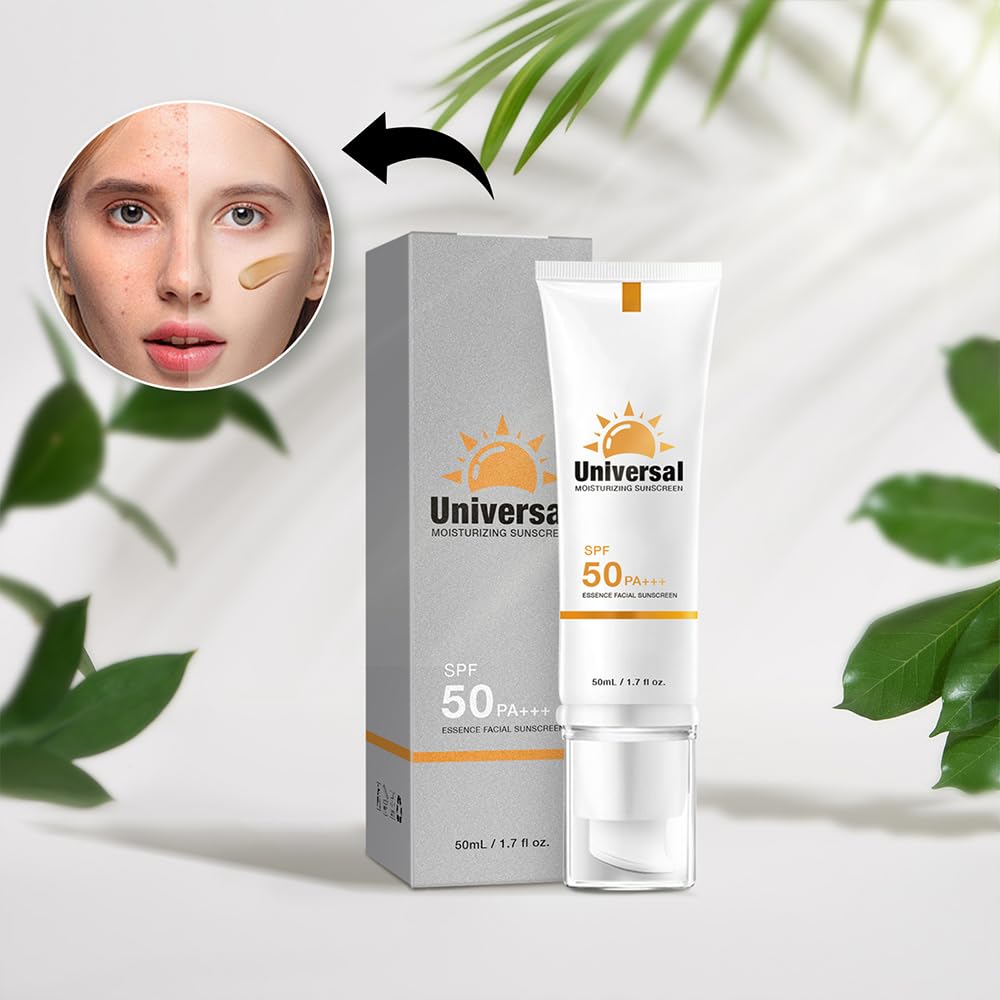 Tinted Sunscreen For Face SPF 50, 2 PCS Universal Protector Solar 50 Moisturizer, Hydrating Sun Essence Face Sunscreen, UV Defense, Travel Size, 50ml