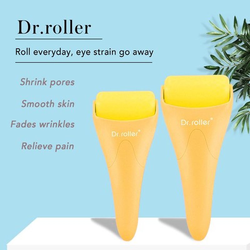Dr.roller Ice Roller, Ice Roller for Face Freeze Massager, Ice Face Roller, Face Ice Roller Skin Care Tool for Reduce Pain Relief and Minor Injury, Relieve Puffiness (Silicone Yellow)
