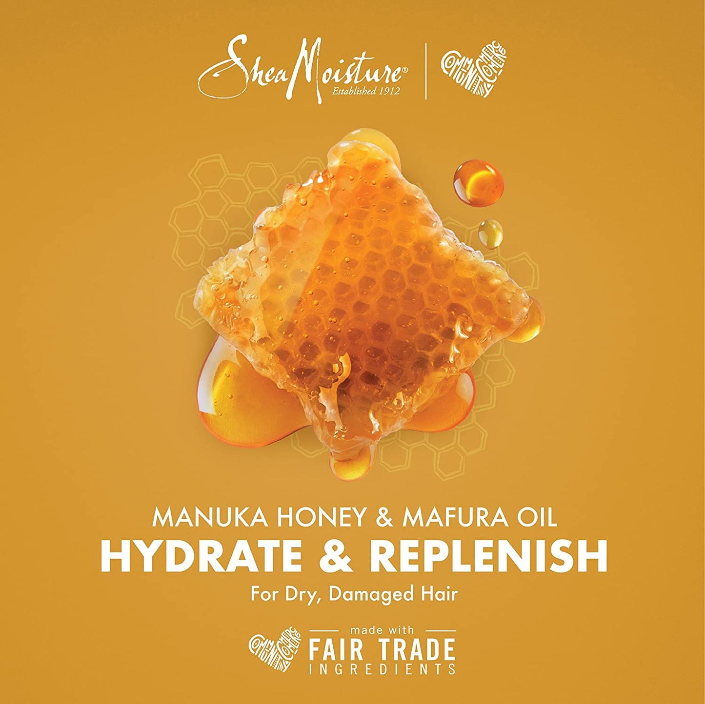 SheaMoisture Hair Mask Moisturizer, Manuka Honey & Mafura Oil, Intensive Hydration Hair Masque, Curly Hair Products, Coconut Oil, Organic Shea Butter, African Rock Fig & Baobab Oil (2 Pack-12 Oz Ea)