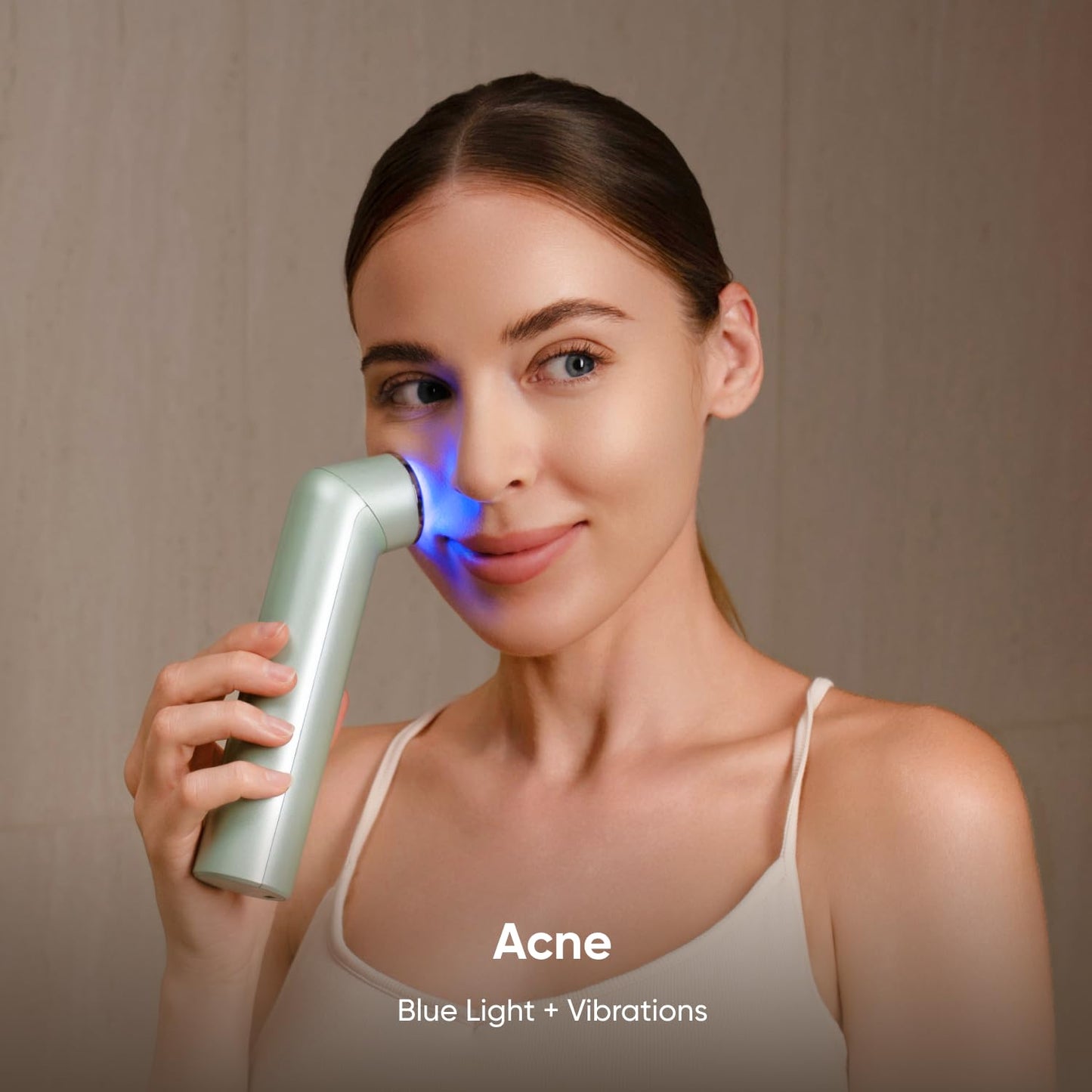 Nanoleaf FDA-Cleared 6-in-1 Light Therapy Wand for Face & Neck, Facial Massager with Red & Blue Light, Vibration, Heat & Cooling, Microcurrent Facial Device for Anti-Aging & Acne